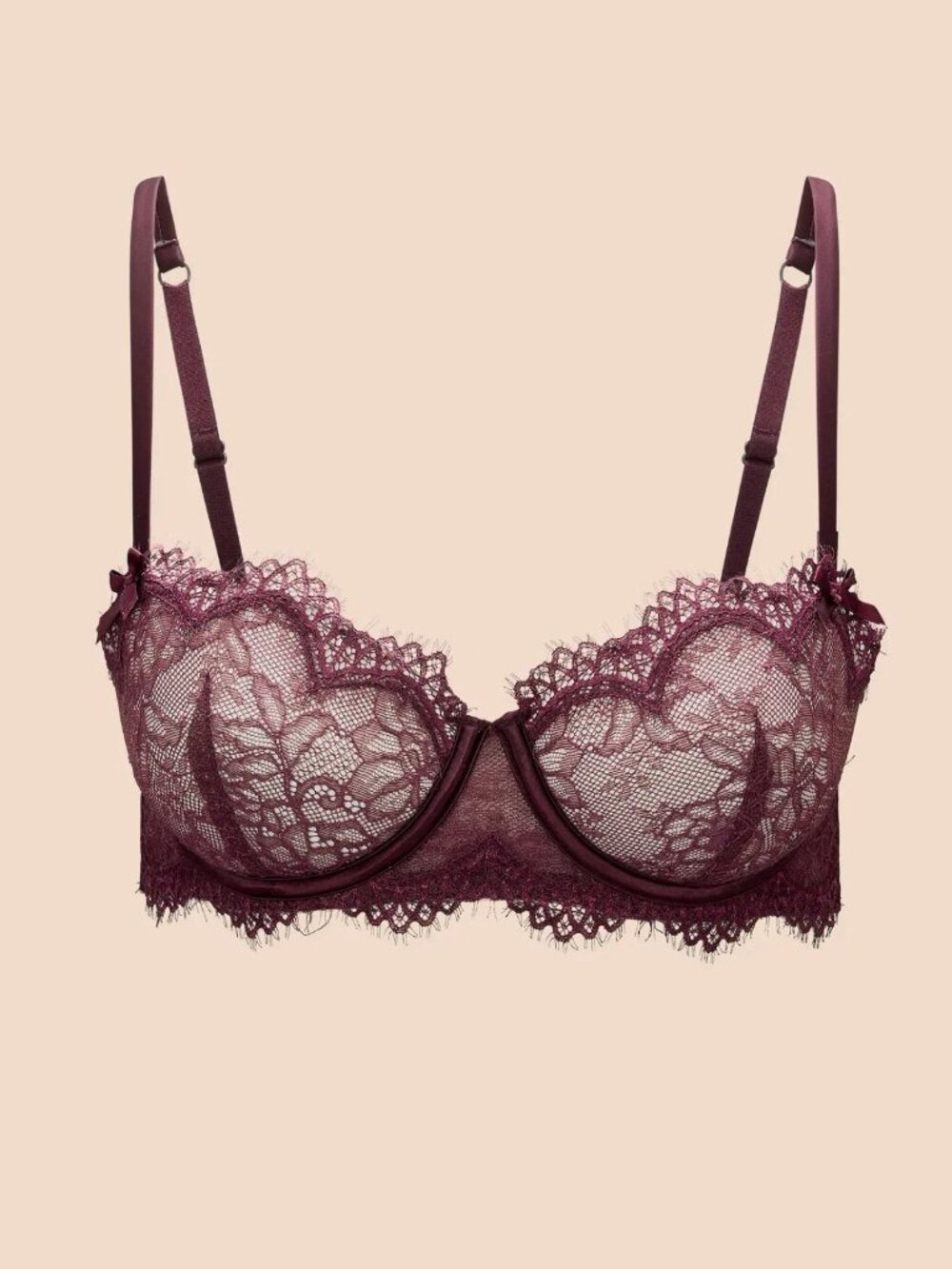 Adore Me Purple Karah Lace Push Up Balconette Bra 34H 34458